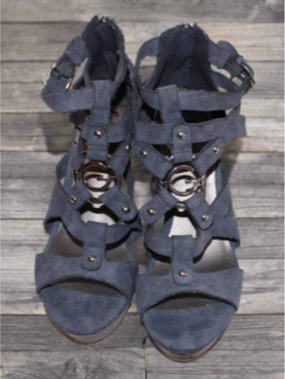 Guess Blue Wedge Sandals Size 7.5